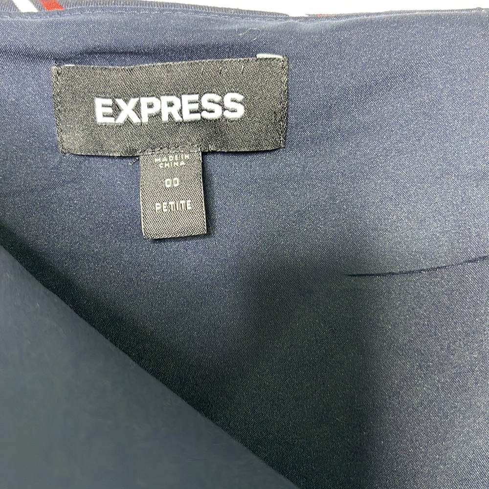 Express Navy Striped Ruffle Skirt - Picture 3 of 4